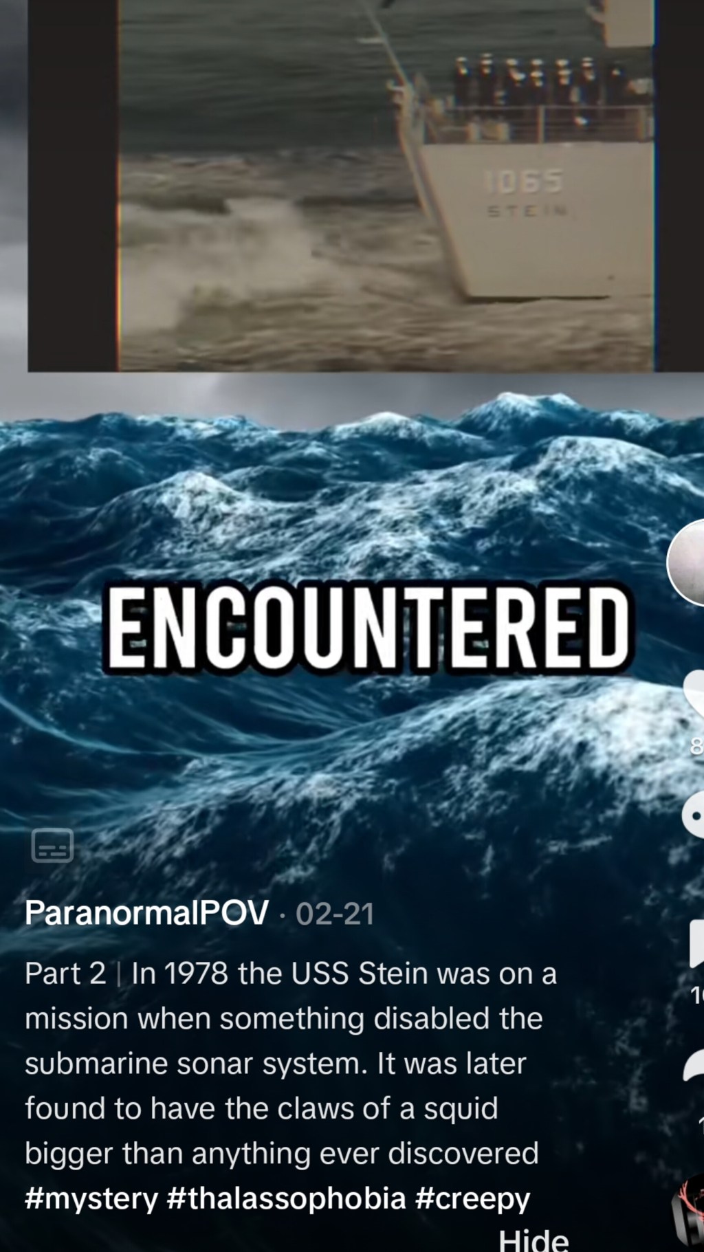 1978 Giant Squid Attacks USS Stein Navy&nbsp;Frigate