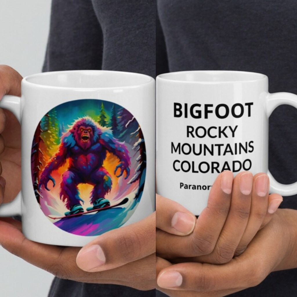 MERCH SHOP – 20oz Coffee Mugs via Etsy Snowboarding Bigfoot & Huggin&nbsp;Molly